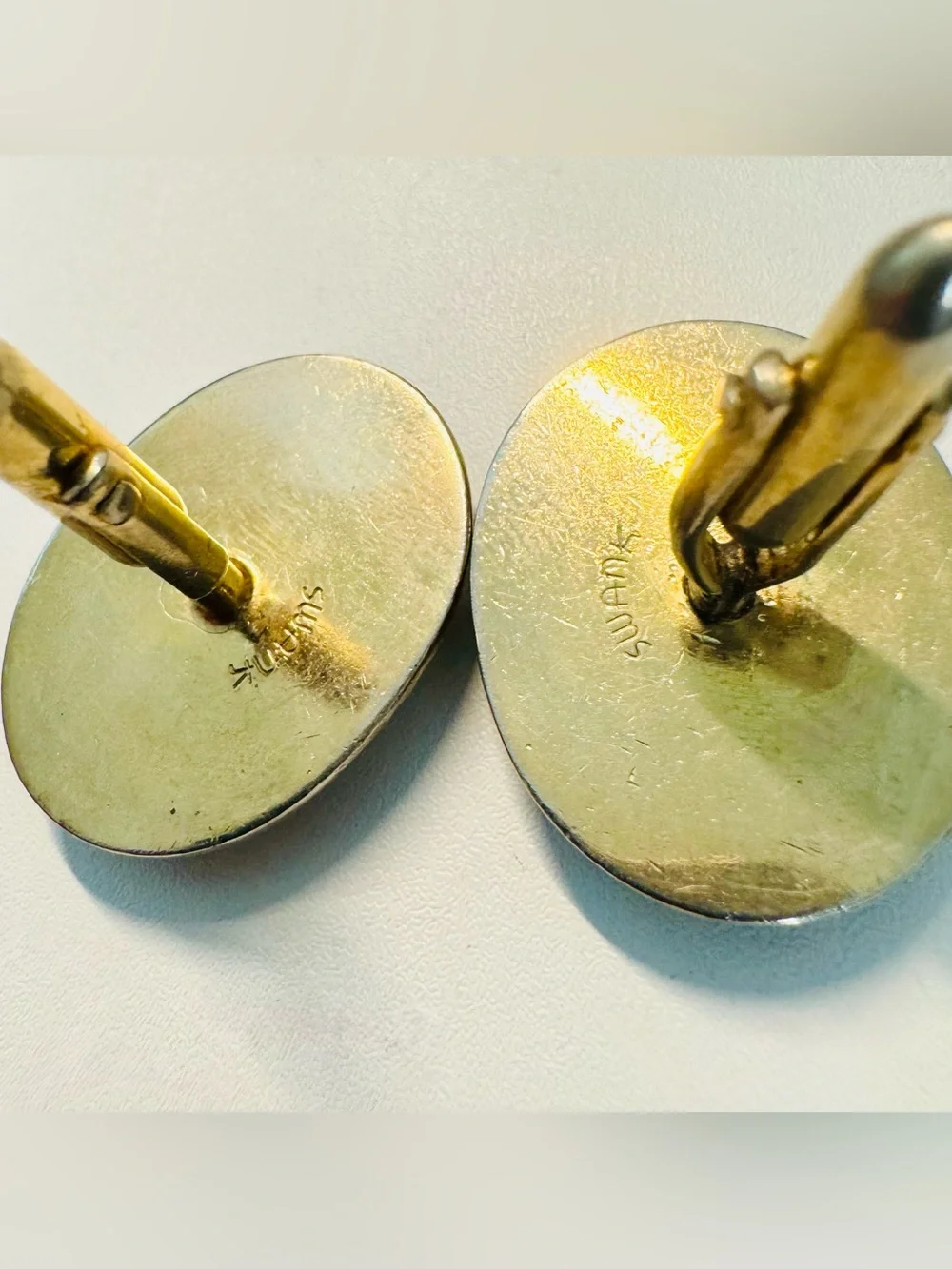 Vintage SWANK Mother of Pearl Greek Soldier Cameo Cufflinks